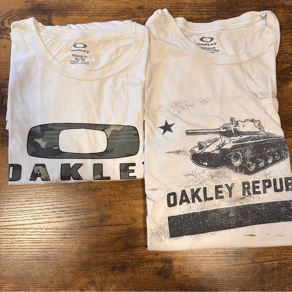 Lot 2: Oakley Graphic Tee - Camouflage Logo and Oakley Republic Tank